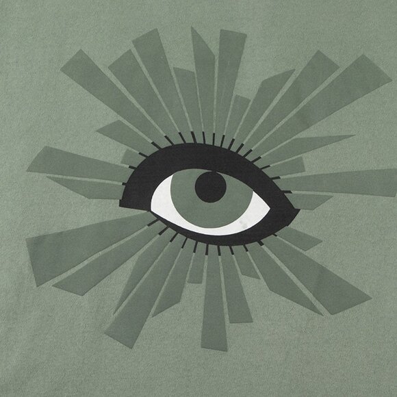 House of Errors Army Green Eye Print T Shirt - Picture 5 of 9
